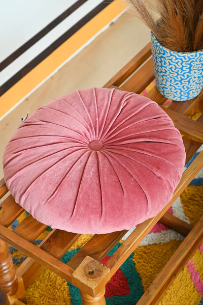 Luxury Lilac Cotton Velvet Round Chair Seat Pad